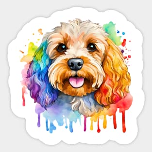 Cockapoo Watercolor Portrait Sticker